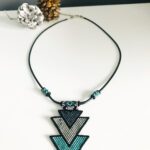 Gri Mavi Miyuki Kolye