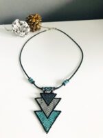 Gri Mavi Miyuki Kolye