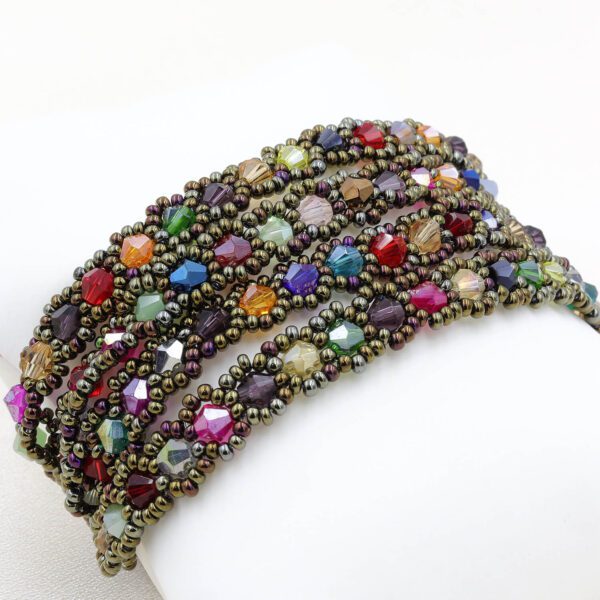 Dört Sıralı Kristal Bileklik (Seçenekli)