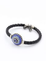 Pırlantalı Nazarlık Deri Bilekliği - Görsel 2