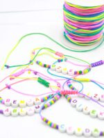 İsme Özel Ayarlanabilir Renkli Kordon İsim Harf Bileklik - Yassı Renkli Harfler - Görsel 3