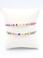 İsme Özel Ayarlanabilir Renkli Kordon İsim Harf Bileklik - Yassı Renkli Harfler - Görsel 4