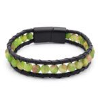 Ceyt Taşlı Deri Erkek Bileklik