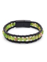 Ceyt Taşlı Deri Erkek Bileklik