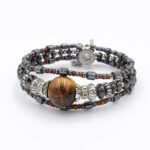 Kaplan Gözü - Hematit Kordon Saat Tipi Bileklik