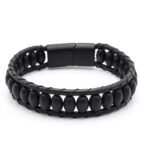 Oniks Taşlı Deri Erkek Bileklik