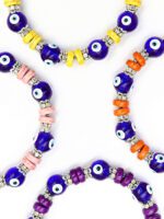 Cam ve Seramik Boncuklu Lastikli Nazar Bileklik (Renk Seçenekli) - Görsel 2