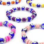 Cam ve Seramik Boncuklu Lastikli Nazar Bileklik (Renk Seçenekli)