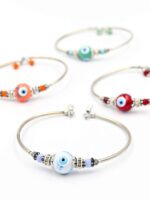 Cam Boncuk Ucu Açık Nazar Bileklik (Renk Seçenekli) - Görsel 2