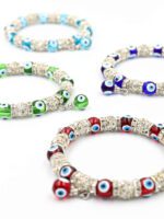 Pırlanta Halka Cam Boncuk Lastikli Bileklik (Renk Seçenekli)