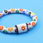 Hapishane İşi Çiçekli Beyaz Bileklik