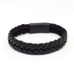 Siyah Burgu Deri Bileklik