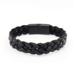 Siyah Burgu Deri Bileklik