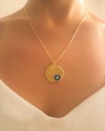 Miyuki Yuvarlak Gold Nazar Kolye Ve Bileklik