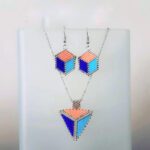 Renkli Muska Kolye Ve Küpe Seti