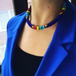 Mavi Hapishane İşi Takı Seti (Kolye ve Bileklik)