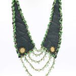 Yeşil Deri ve Taşlardan Kolye