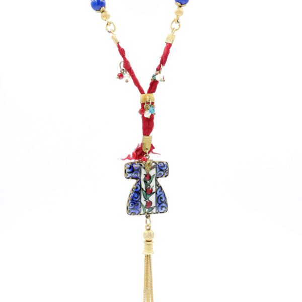 Kaftanlı İnci Ve Doğal Taşlı Kolye