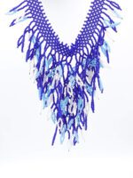 Mavi Yapraklı Saçak Kolye