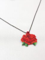 Miyuki Boncuk Elişi Gül Kolye - Görsel 2