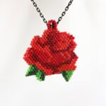 Miyuki Boncuk Elişi Gül Kolye