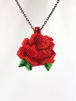 Miyuki Boncuk Elişi Gül Kolye