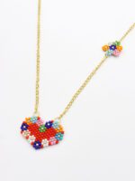 Kalpli Çiçekli Miyuki Kolye - Görsel 2