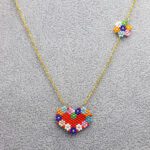 Kalpli Çiçekli Miyuki Kolye