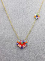 Kalpli Çiçekli Miyuki Kolye