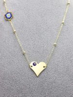 Nazarlıklı Kalpli Miyuki Kolye