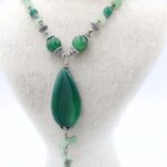 Yeşil Akik Taş Tasarım Kolye