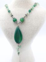 Yeşil Akik Taş Tasarım Kolye