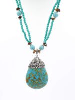 Pırlantalı Firuze Doğal Taş Kolye