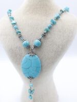 Firüze Doğal Taşlı Kolye - Görsel 2