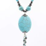Turkuaz Taşlı Hematit Kolye