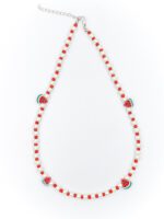 Karpuz Figürlü Fimolu İncili Kolye