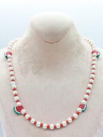 Karpuz Figürlü Fimolu İncili Kolye - Görsel 2