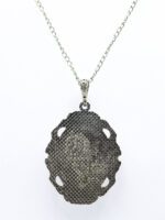 Pembe Güllü Kanaviçe Kolye - Görsel 2