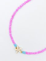 Pembe Kum Boncuk Yıldızlı Choker Kolye - Görsel 3
