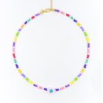 Gökkuşağı Kum Boncuk Fimo Choker Kolye