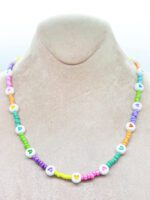 Kalp Figürlü Gökkuşağı Kum Boncuk Kolye - Görsel 2