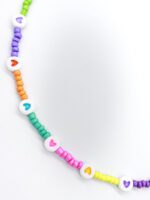 Kalp Figürlü Gökkuşağı Kum Boncuk Kolye - Görsel 3