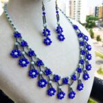 Papatyam Mavi Kristal Takı Seti