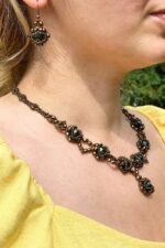 Afrodit Zümrüt 3'lü Takı Seti (Kolye Bileklik Küpe)