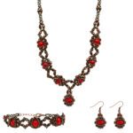 Afrodit Zümrüt 3'lü Takı Seti (Kolye Bileklik Küpe) - Görsel 4