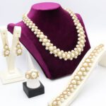 Cam İnci Full Takı Seti - Kolye Küpe Yüzük Bileklik