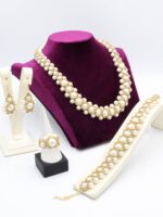 Cam İnci Full Takı Seti - Kolye Küpe Yüzük Bileklik