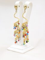 Altın Kaplama Helezon Renkli Küpe - Görsel 2