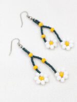 Papatyam Beyaz Kristal Küpe - Görsel 3