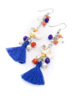 Deniz Kabuk Salkım Püsküllü Küpe